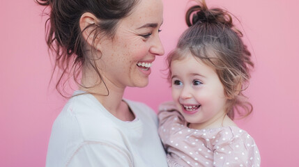 Mother and beautiful young daughter together celebrating Mother’s Day
