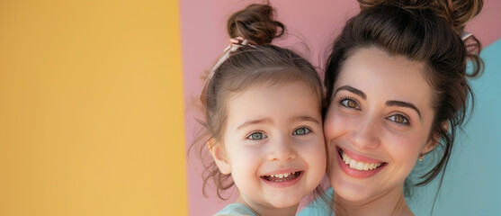 Mother and beautiful young daughter together celebrating Mother’s Day