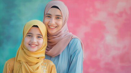 Mother and beautiful young daughter together celebrating Mother’s Day