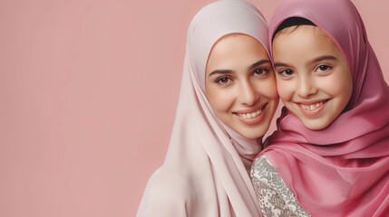 Mother and beautiful young daughter together celebrating Mother’s Day