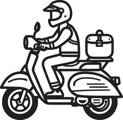 Delivery and Courier Motorbike Logo. Icon and Symbol Vector Template.