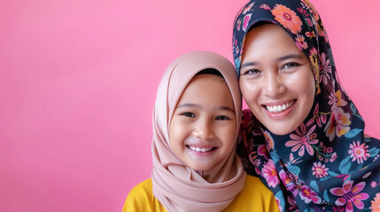 Mother and beautiful young daughter together celebrating Mother’s Day