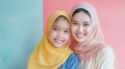 Mother and beautiful young daughter together celebrating Mother’s Day