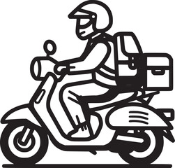 Delivery and Courier Motorbike Logo. Icon and Symbol Vector Template.