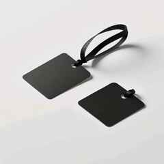 Fototapeta premium blank black hang tag for mockup.