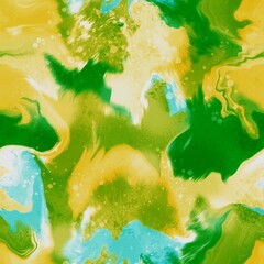 Abstract Hand Drawing Digital Watercolor Painting Marble Textured Liquid Fluid Wavy Seamless Pattern Tie Dye Batik Background