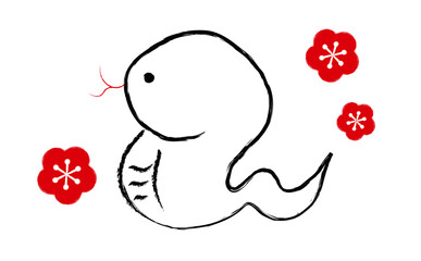 筆で描いた蛇のイラスト