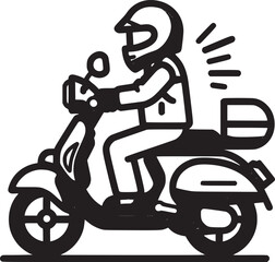 Delivery and Courier Motorbike Logo. Icon and Symbol Vector Template.