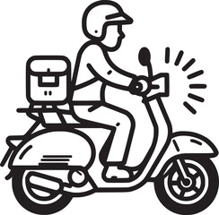 Delivery and Courier Motorbike Logo. Icon and Symbol Vector Template.