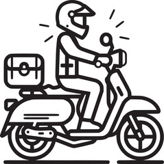 Delivery and Courier Motorbike Logo. Icon and Symbol Vector Template.