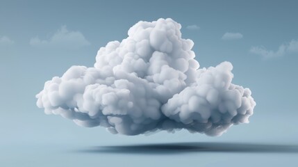 Icon for weather forecast with fluffy cumulus cloud on transparent background. Realistic illustration for weather forecast.