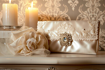wedding bag and candle