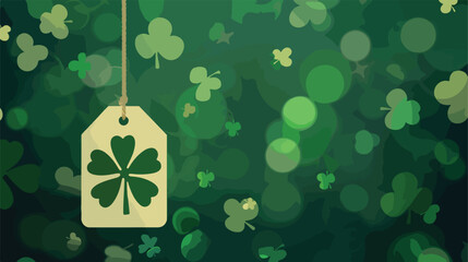 Saint patricks day tag hanging with green background