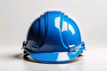 Fototapeta premium blue hard hat. construction helmet isolated on white background.