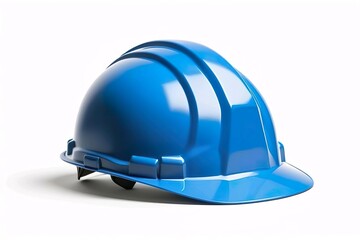 Fototapeta premium blue hard hat. construction helmet isolated on white background.
