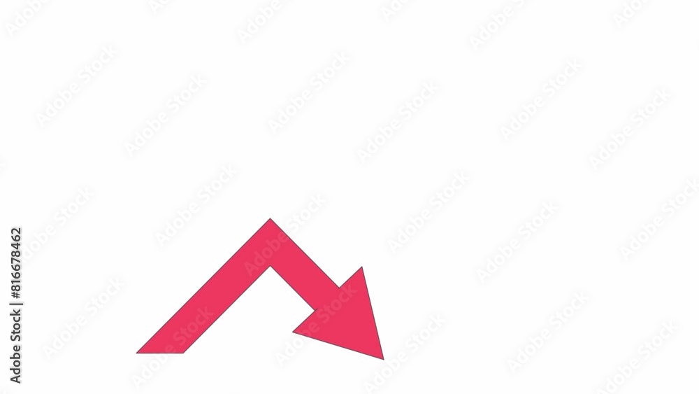 Poster rising up arrow line 2d object animation. commercial data analytics. business success flat color car