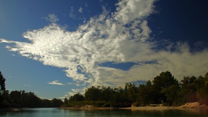 Clouds over a lake