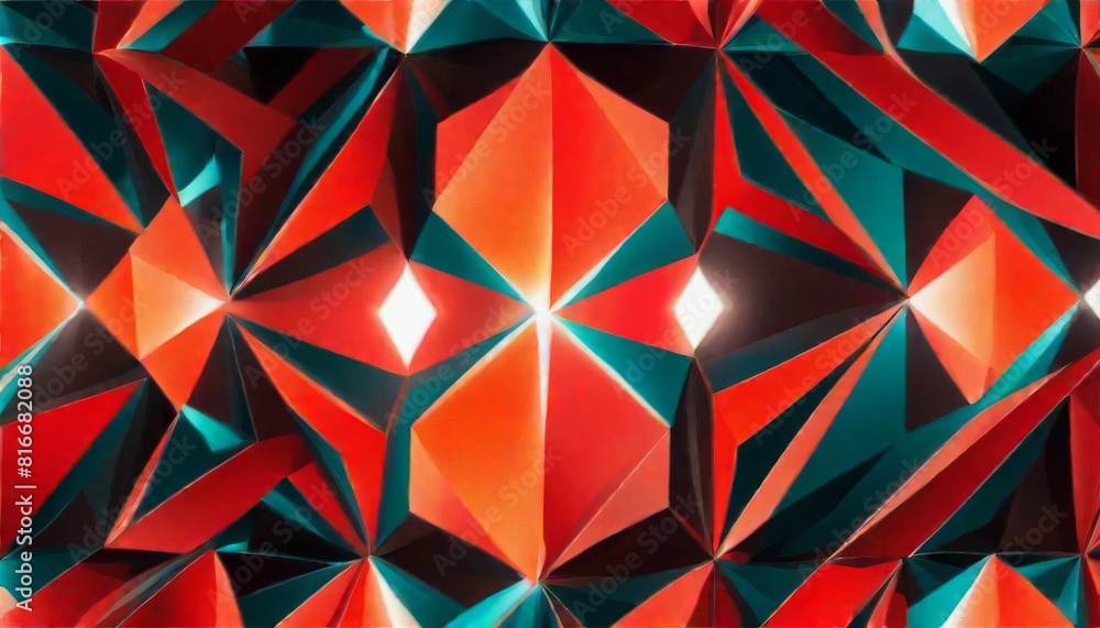 Aufkleber a bold, red and black geometric pattern with a crystalline appearance, perfect for dynamic and moder