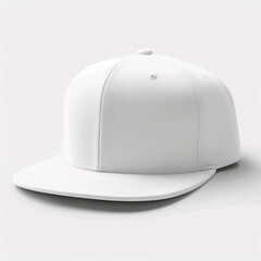 white baseball cap. snapback hat. front view. isolated on white background. for mockups and branding identity.