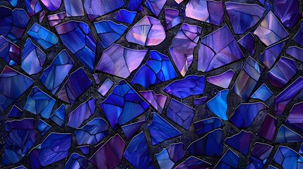 A blue mosaic background with purple squares. The squares are arranged in a way that creates a pattern