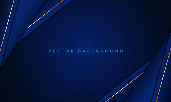 modern dark blue luxury with gold lines premium background
