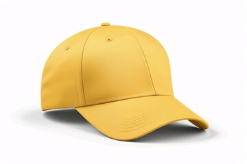 Fototapeta premium yellow baseball cap. snapback hat. front view. isolated on white background. for mockups and branding identity
