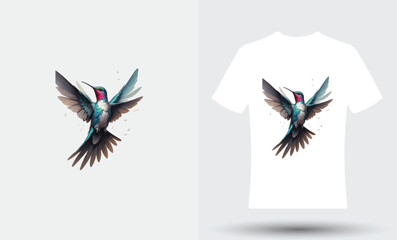 Gradient hummingbird t shirt design