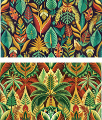 Leaves pattern indonesian batik style