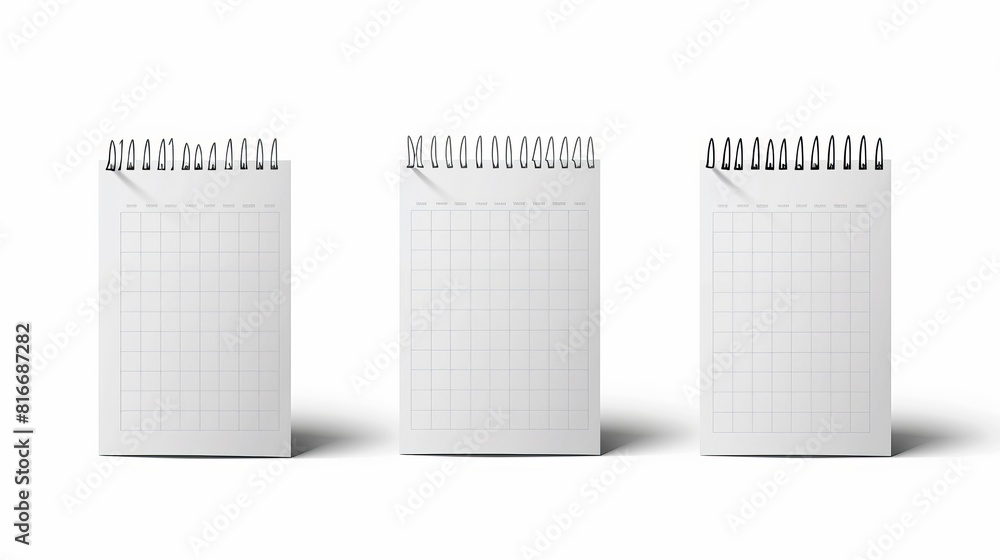 Aufkleber this is a mockup of a desktop vertical paper calender mockup with blank pages and a spiral. it is is
