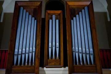 Organ pipes in a church in the south of France