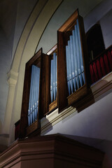 Organ pipes in a church in the south of France