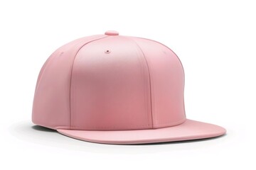 pink baseball cap. snapback hat. front view. isolated on white background. for mockups and branding identity