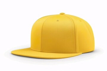 Fototapeta premium yellow baseball cap. snapback hat. front view. isolated on white background. for mockups and branding identity