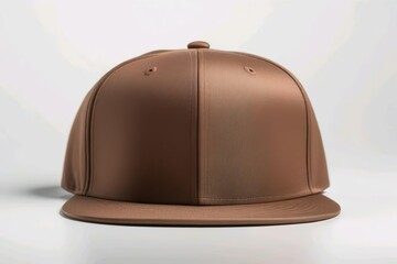Fototapeta premium brown or bronze baseball cap. snapback hat. front view. isolated on white background. for mockups and branding identity