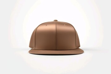 brown or bronze baseball cap. snapback hat. front view. isolated on white background. for mockups and branding identity