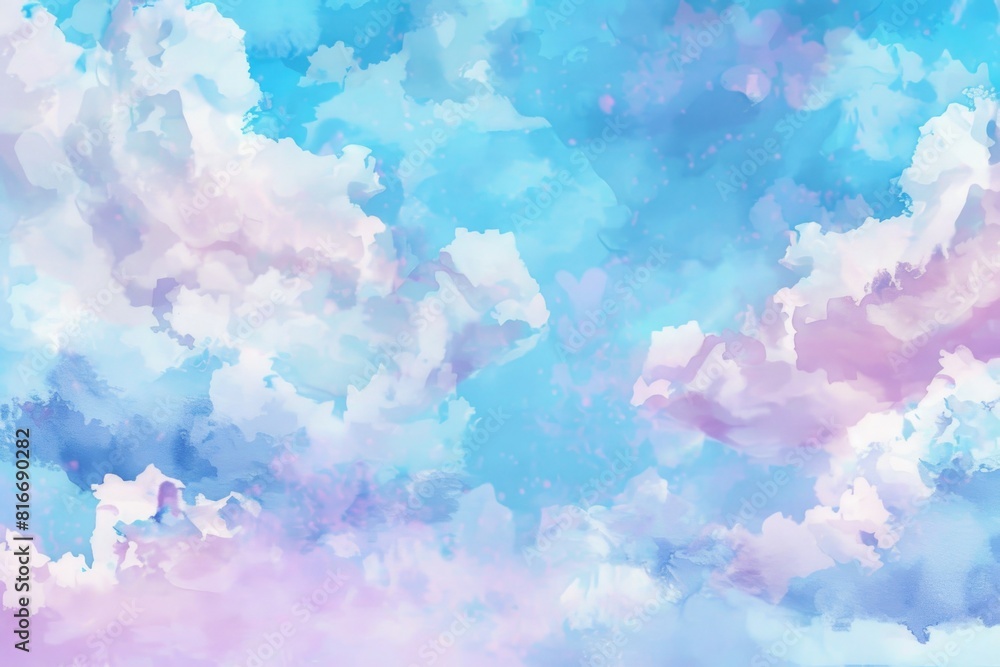 Aufkleber a serene painting of clouds in a clear blue sky. perfect for adding a touch of tranquility to any pr