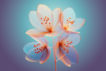 a stunning cluster of orchid flowers, where translucent petals delicately showcase visible veins.