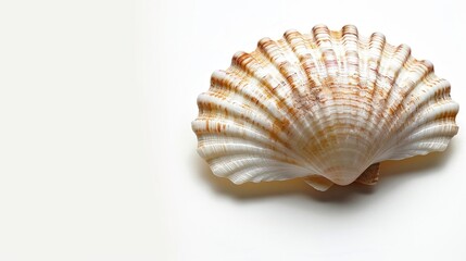 Close up of a shell on a white background. Suitable for various design projects