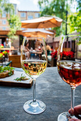 wine on the summer terrace