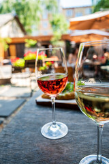 wine on the summer terrace