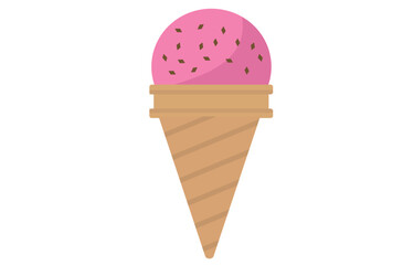 ストロベリーアイスクリーム。ベクターイラスト