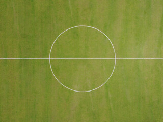 football field taken from top by drone 