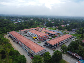 Drone photo of Malaysia rural development scene, Ranau., Sabah. Malaysia. in the year 2023