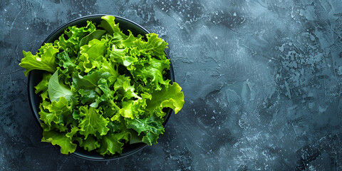 lettuce leaves salad vegetables Menu concept healthy eating. food background top view