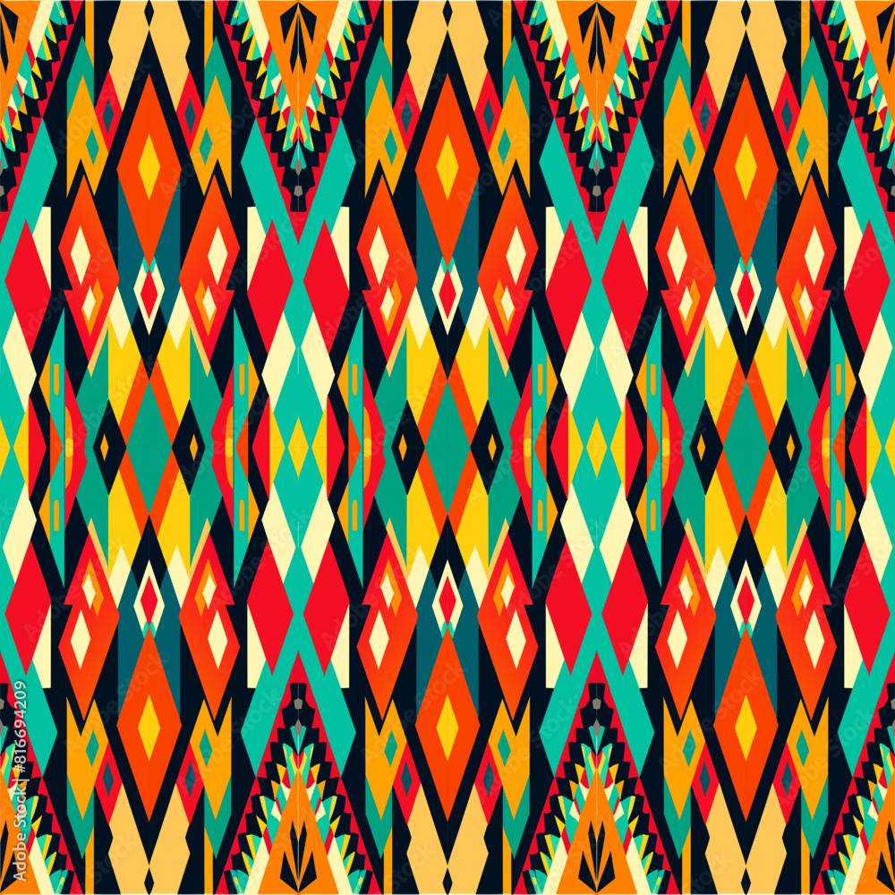 Poster colorful zigzag texture: seamless abstract pattern wallpaper design