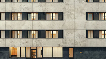 architectual building facades with windows