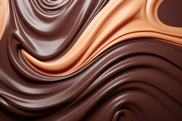 Luxurious flowing chocolate texture creates a visually captivating background, perfect for...