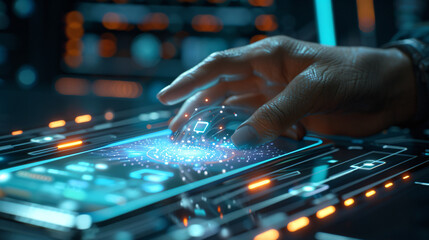 Against a sleek, minimalist backdrop, a 3D-rendered smartphone screen presents an intuitive online shopping interface, with emphasis on digital payment capabilities. This visually compelling image