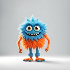 Fototapeta premium Cute friendly monster created with Generative AI technology.