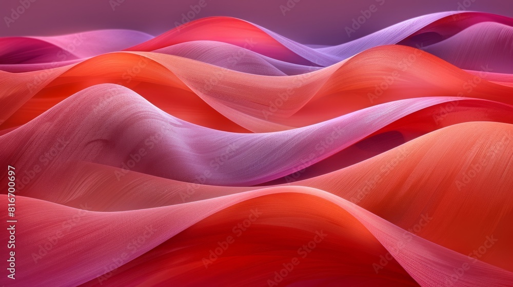 Sticker red and pink Wavy gradient background. Abstract color design. 